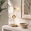 2-flammige Tischleuchte Ethan - Bronze mit transparentem Glas