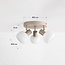 Deckenlampe Natasja mit 3 drehbaren geriffelten, milchweißen Glaskugeln in Sandbeige