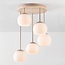 Deckenlampe Carat aus Travertin (Naturstein) mit milchweißem Glas, 5-flammig in Beige