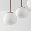 Deckenlampe Carat aus Travertin (Naturstein) mit milchweißem Glas, 5-flammig in Beige