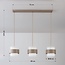 Hängelampe Klari beige mit milchweißem Glas, 3-flammig