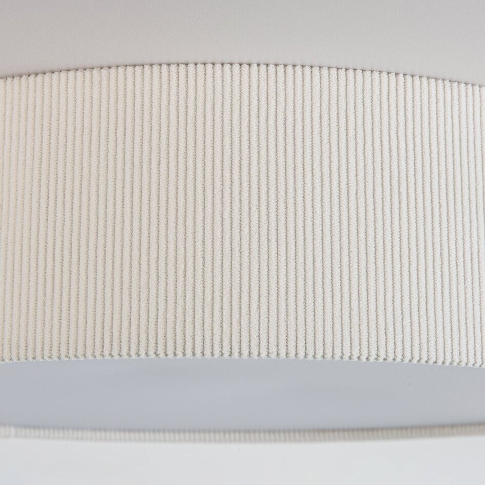 Deckenleuchte Paulina mit geripptem Samtschirm - Beige