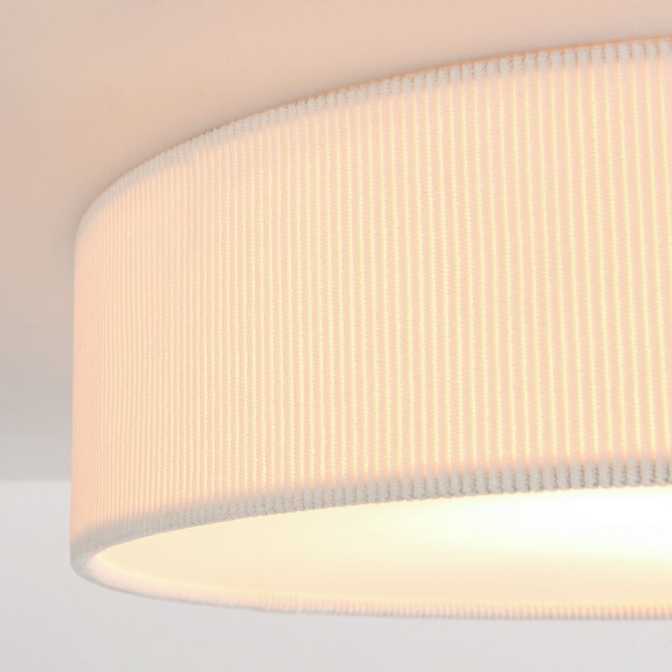 Deckenleuchte Paulina mit geripptem Samtschirm - Beige