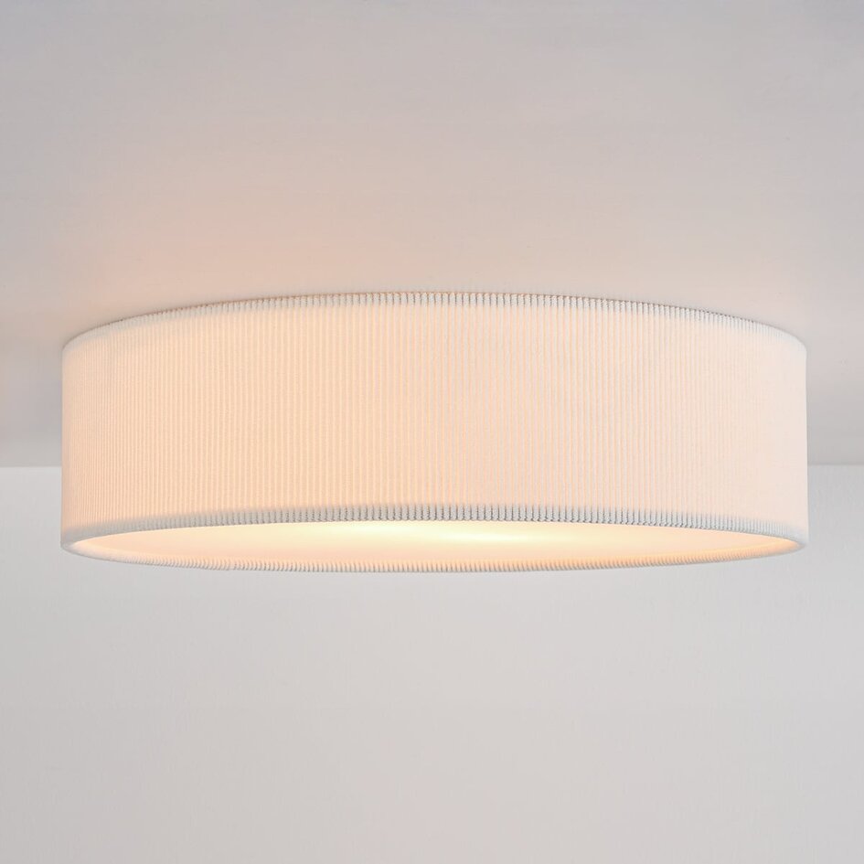 Deckenleuchte Paulina mit geripptem Samtschirm - Beige