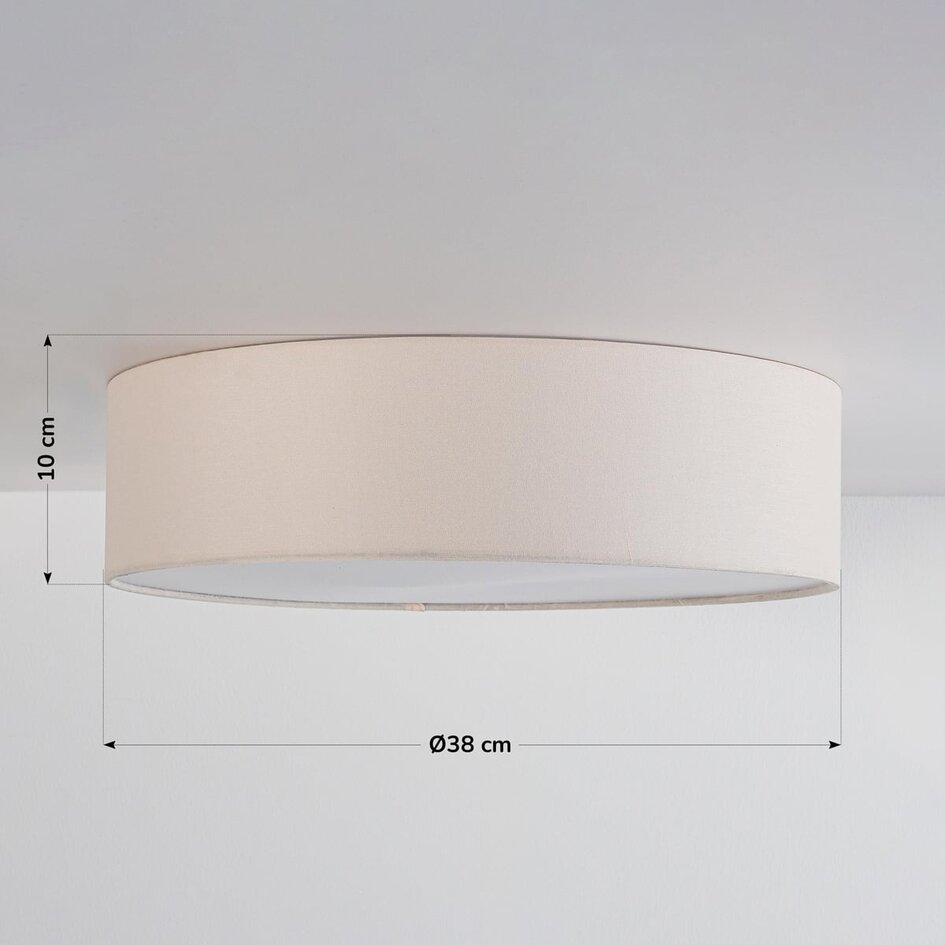 Deckenleuchte Jantine mit Stoffhaube - beige
