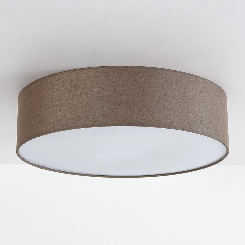 Deckenleuchte Jantine mit Stoffschirm - Taupe