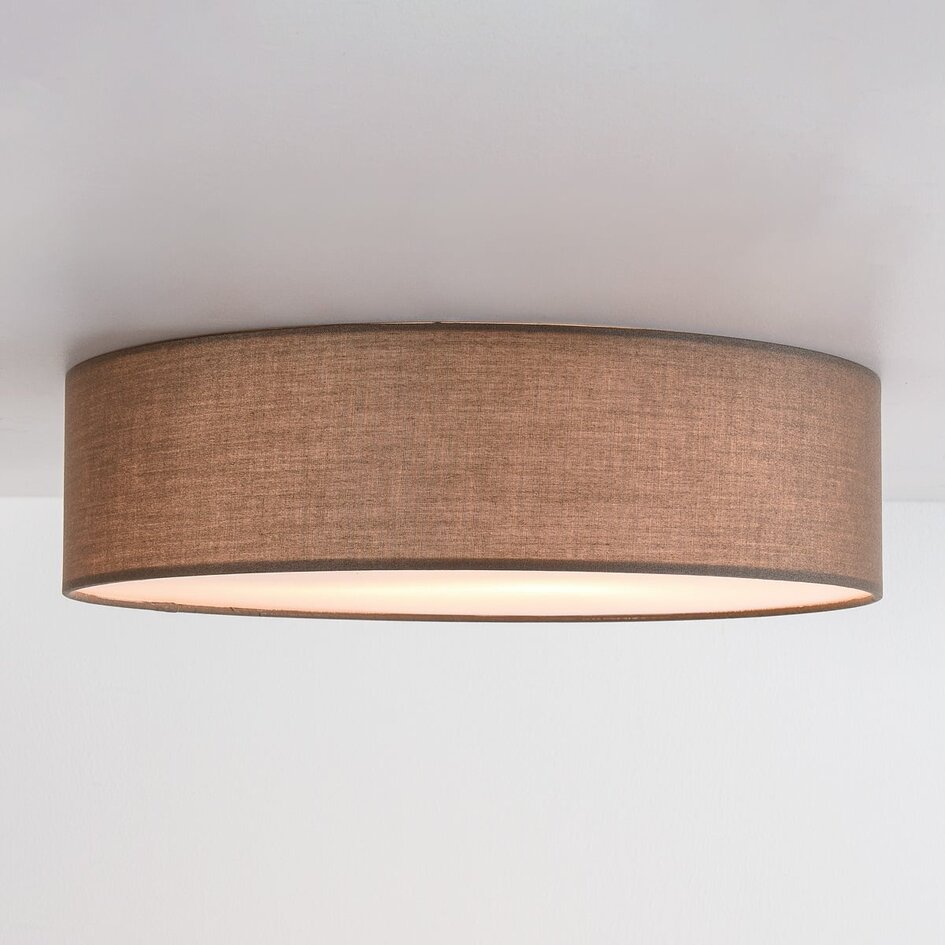 Deckenleuchte Jantine mit Stoffschirm - Taupe