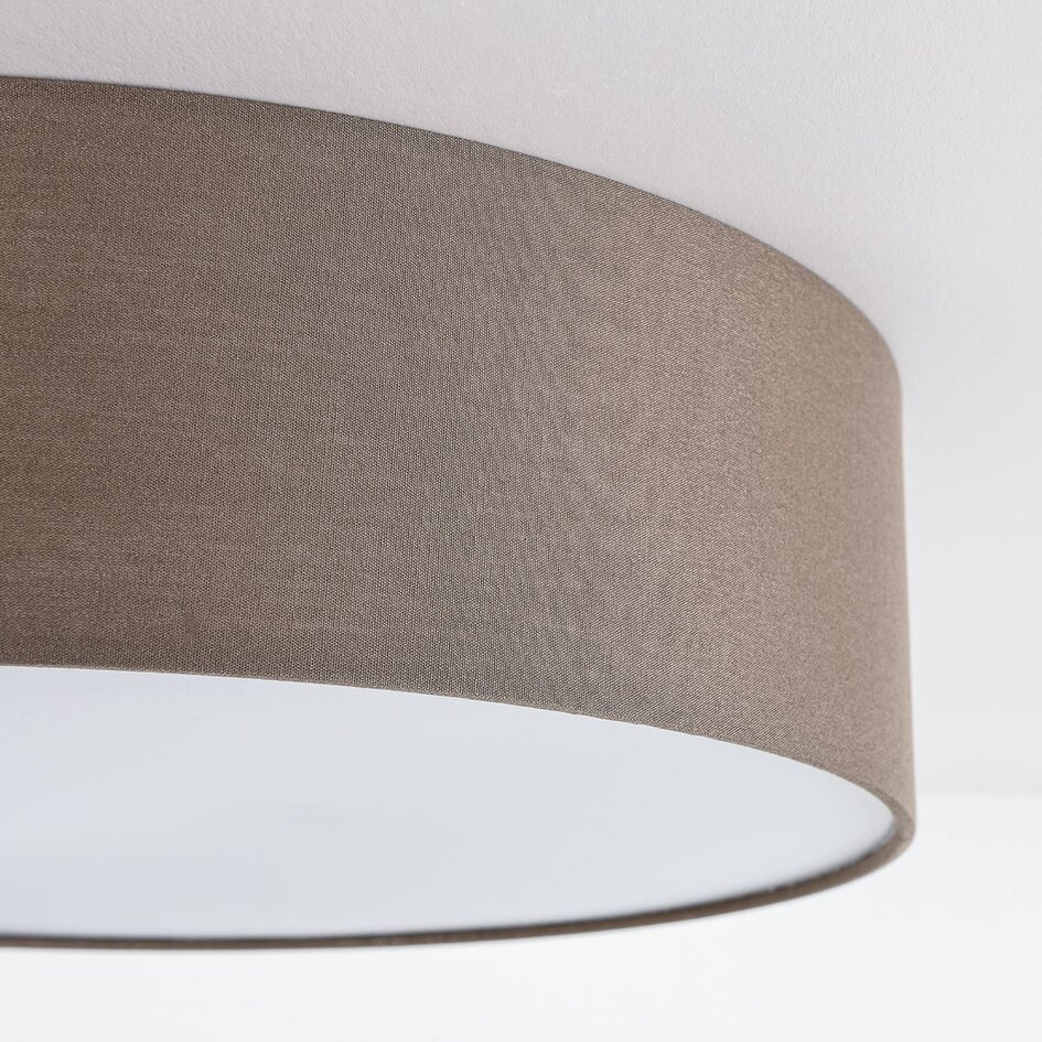 Deckenleuchte Jantine mit Stoffschirm - Taupe