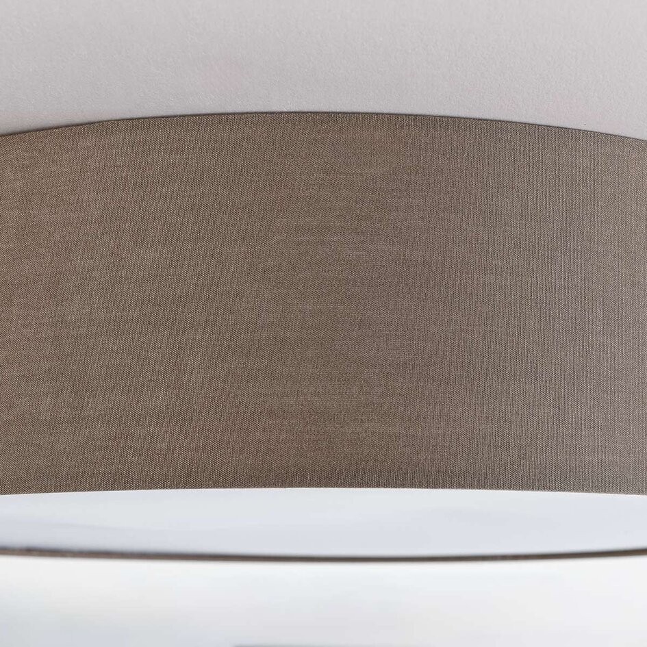 Deckenleuchte Jantine mit Stoffschirm - Taupe