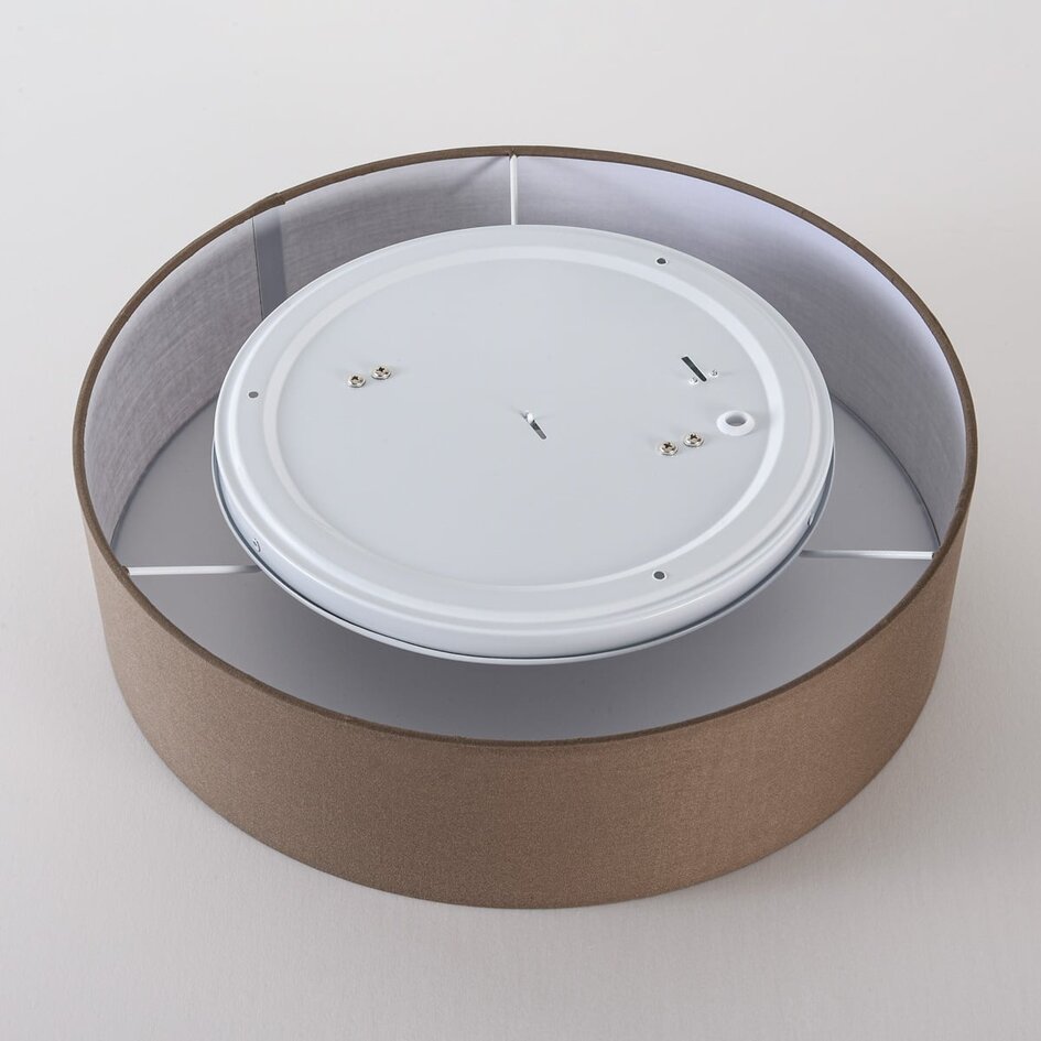 Deckenleuchte Jantine mit Stoffschirm - Taupe