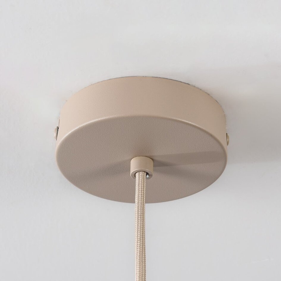 Hängelampe Janah mit handgeflochtenen Papierlampenschirmen - beige