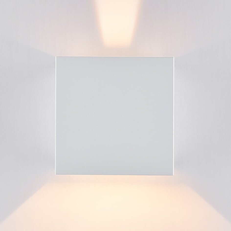 Außenwandlampe Oliver quadratisch - Weiß mit integrierter LED