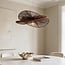 Pendelleuchte Janah mit handgeflochtenen Papierschirmen - weißes Kabel und Deckenplatte