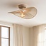 Deckenleuchte Roberta mit handgeflochtenem Papierschirm - Beige