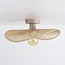 Deckenleuchte Roberta mit handgeflochtenem Papierschirm - Beige