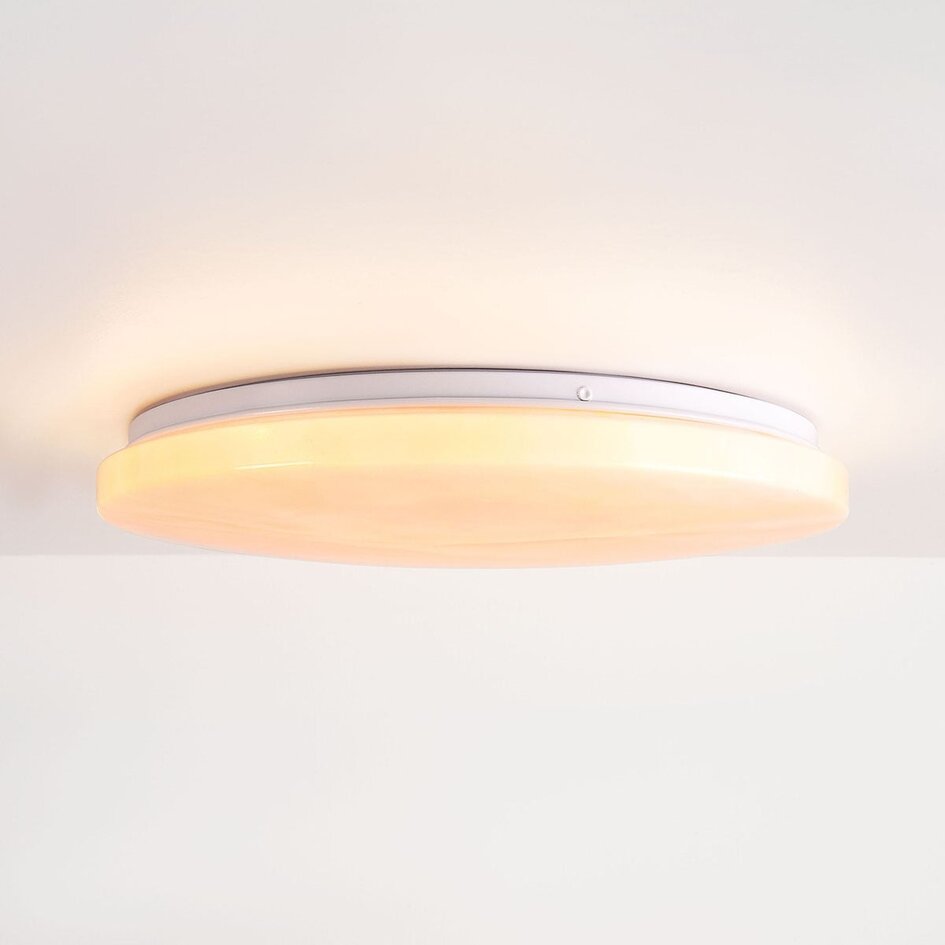 3-stufig dimmbare LED Deckenleuchte Corinda in Marmoroptik - weiß