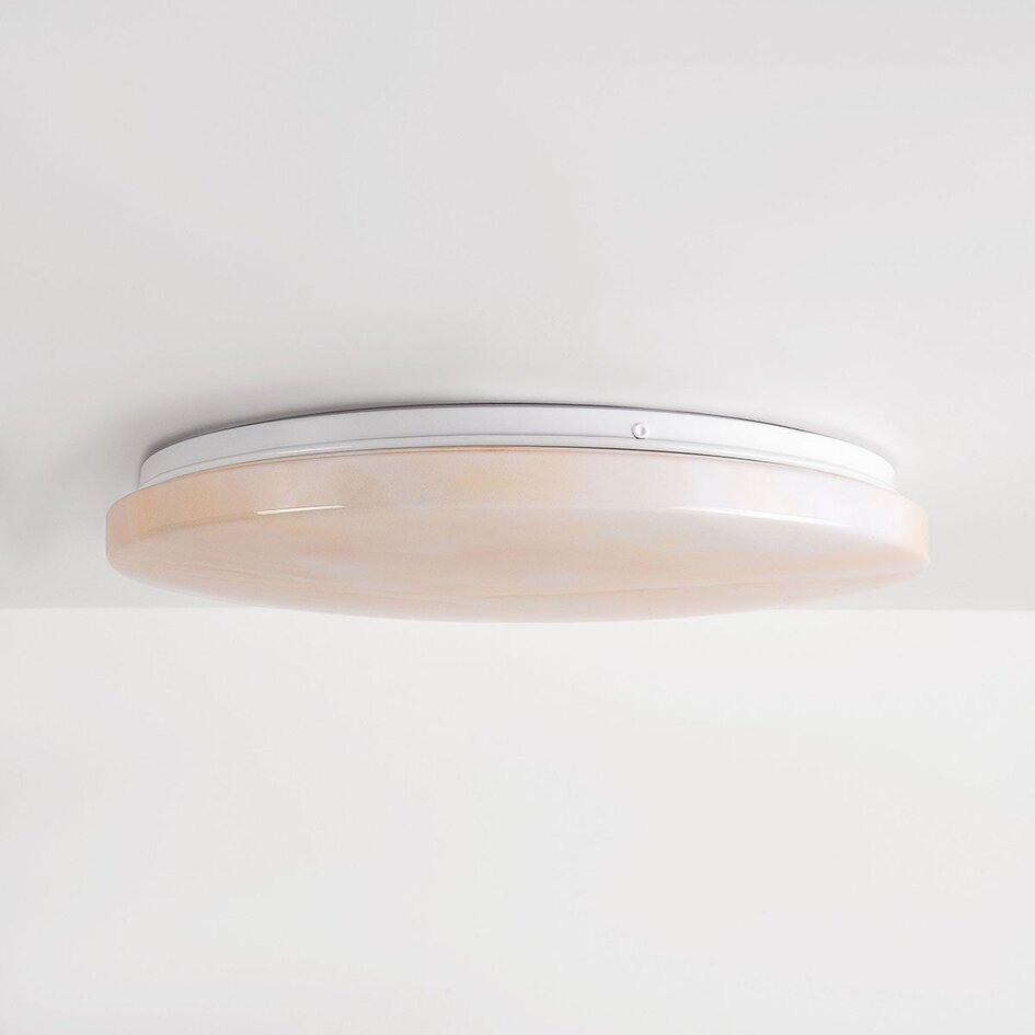 3-stufig dimmbare LED Deckenleuchte Corinda in Marmoroptik - weiß