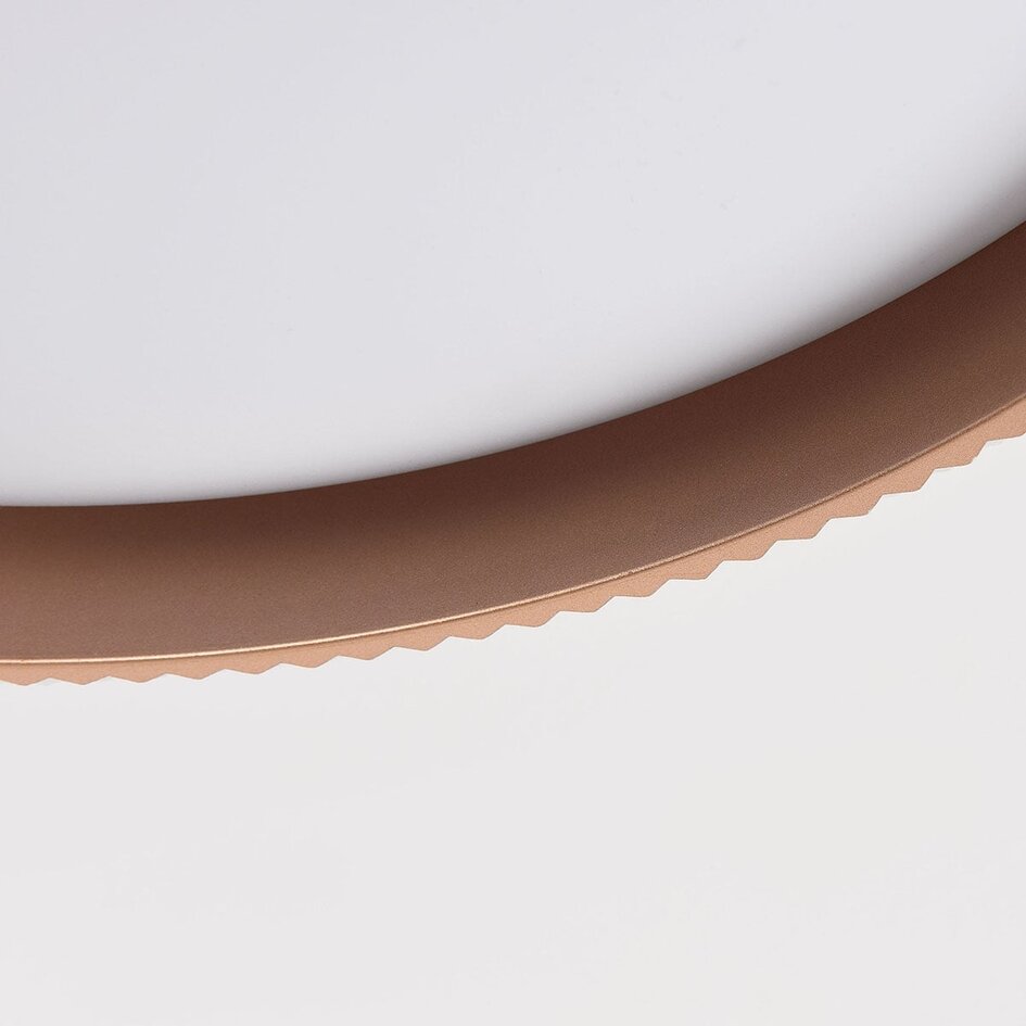 3-stufig dimmbare LED-Deckenleuchte Terinda weiß mit Rippeneffekt und Golddetail