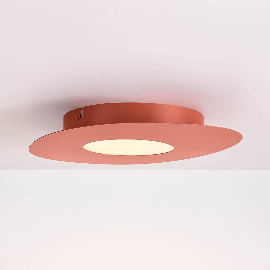 Deckenleuchte Malina in Terrakotta-Rot mit organischer Form