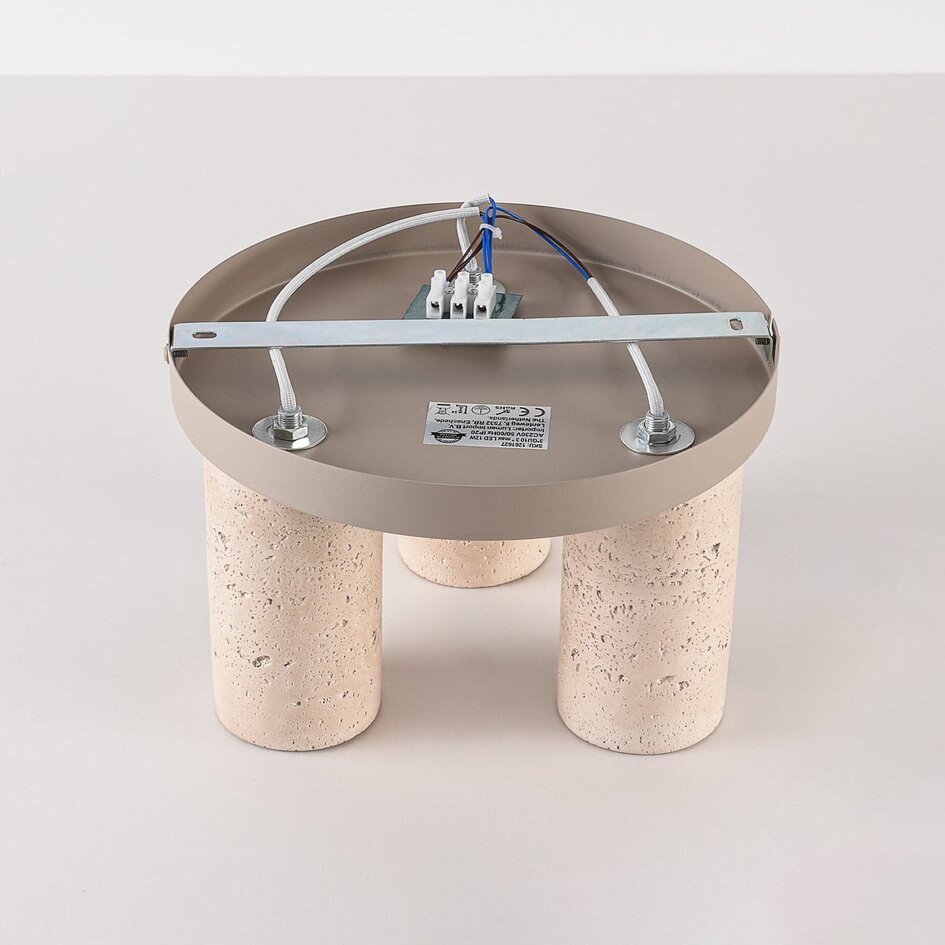 Deckenleuchte Cova mit drei Spots in Travertin-Optik - Sandbeige