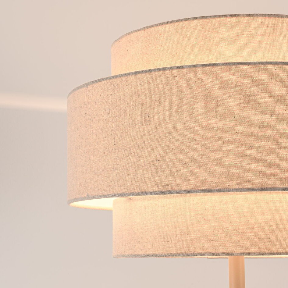 Stehleuchte Corry mit Leinenschirm - Sandbeige
