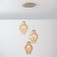 Pendelleuchte Orina mit 3 gerippten Ambergläsern - Beige