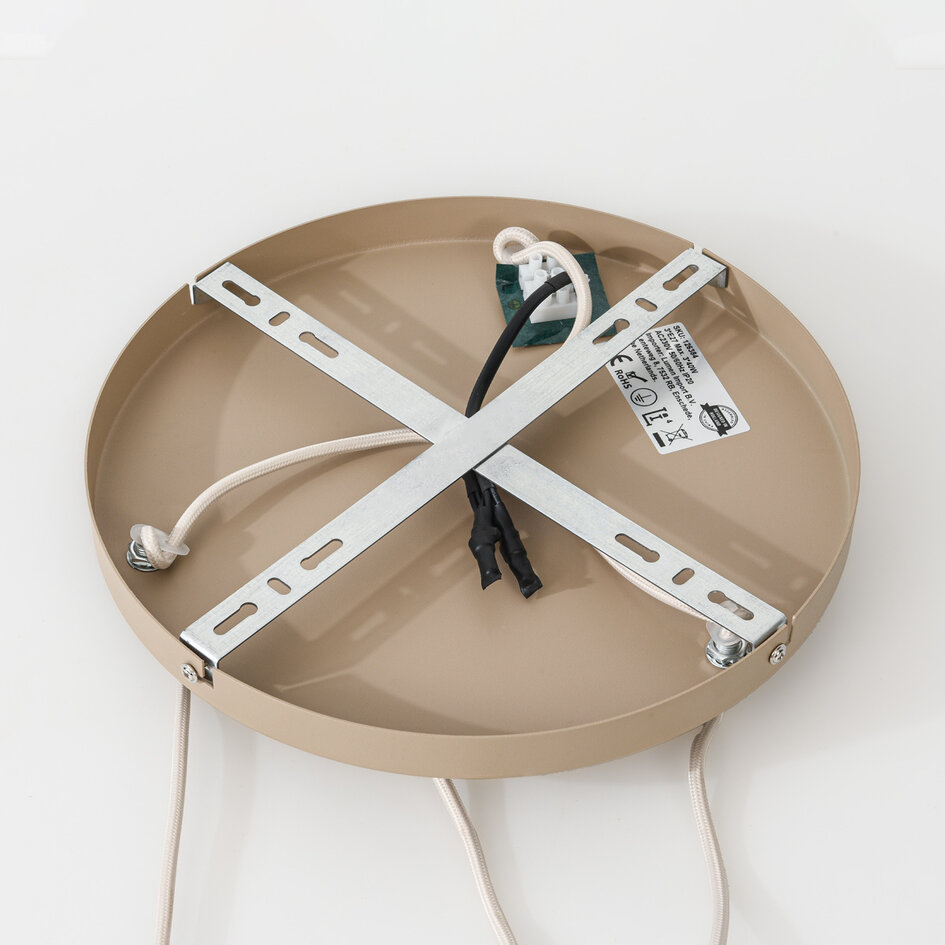 Pendelleuchte Orina mit 3 gerippten Ambergläsern - Beige