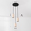 3-flammige Pendelleuchte Velea mit Spots in warmer Travertinoptik