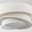 3-flammige Pendelleuchte Nerai - Beige mit mehrlagigen Leinenschirmen