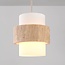 Hängeleuchte Yuki mit Travertin und milchweißem Glas - Beige