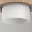 Hängeleuchte Yuki mit Travertin und milchweißem Glas - Beige