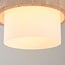 Hängeleuchte Yuki mit Travertin und milchweißem Glas - Beige