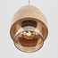 Pendelleuchte Yuki mit Travertin und amber Glas - Beige