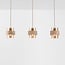 Pendelleuchte Flari mit 3 Schirmen aus Travertin und amber Glas - Beige
