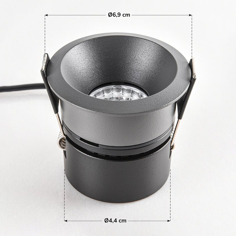 Einbauspot Meya 9W mit Ring 3 - Dunkelgrau