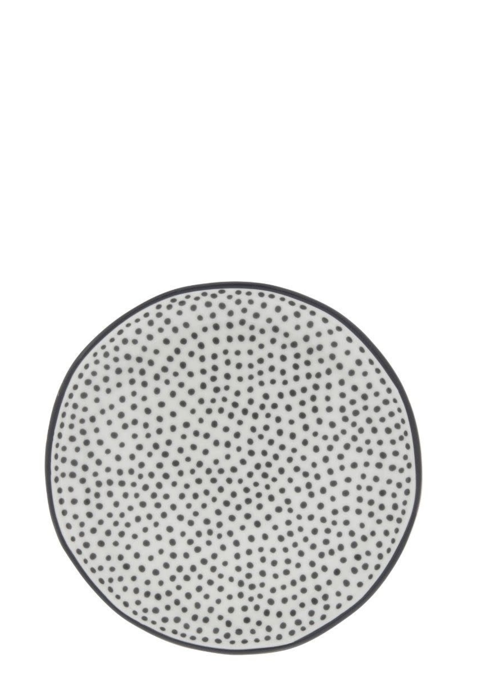 BASTION COLLECTIONS Cake plate 16cm white/little dots in black