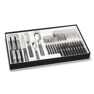24-teilig, Besteckset, Schwarz (perlmutt)