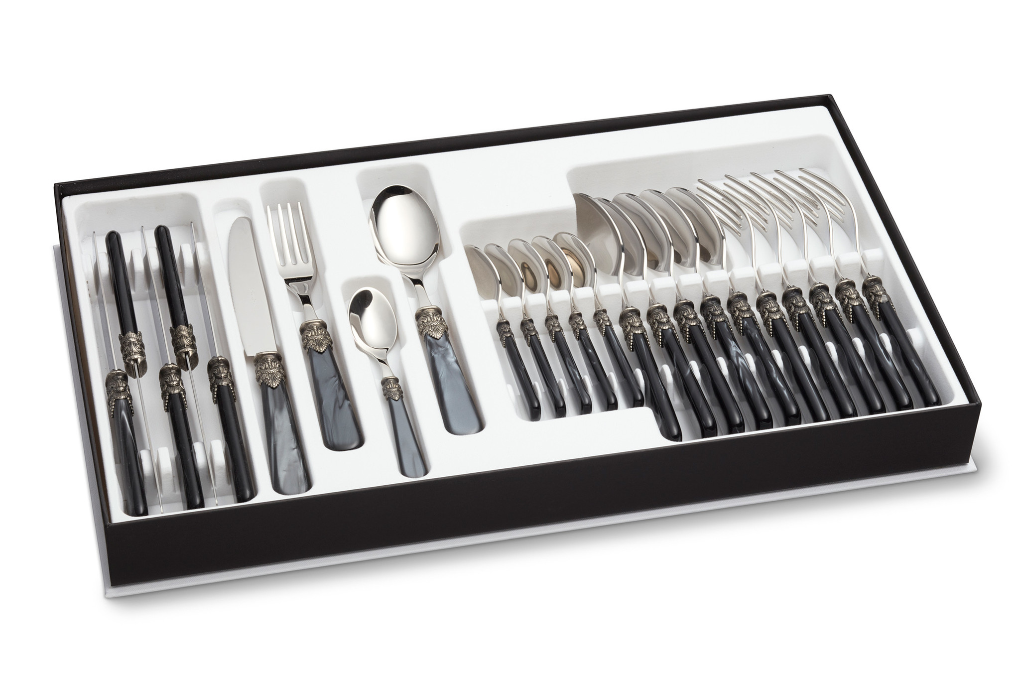 Coffret de couverts, Noir (éclat nacré)