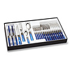 24-teiliges Tafelbesteckset, 6 Personen, Blau (perlmutt), im Besteckkoffer