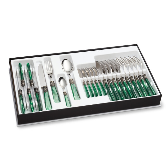 Cutlery Box Green (mother-of-pearl sheen)
