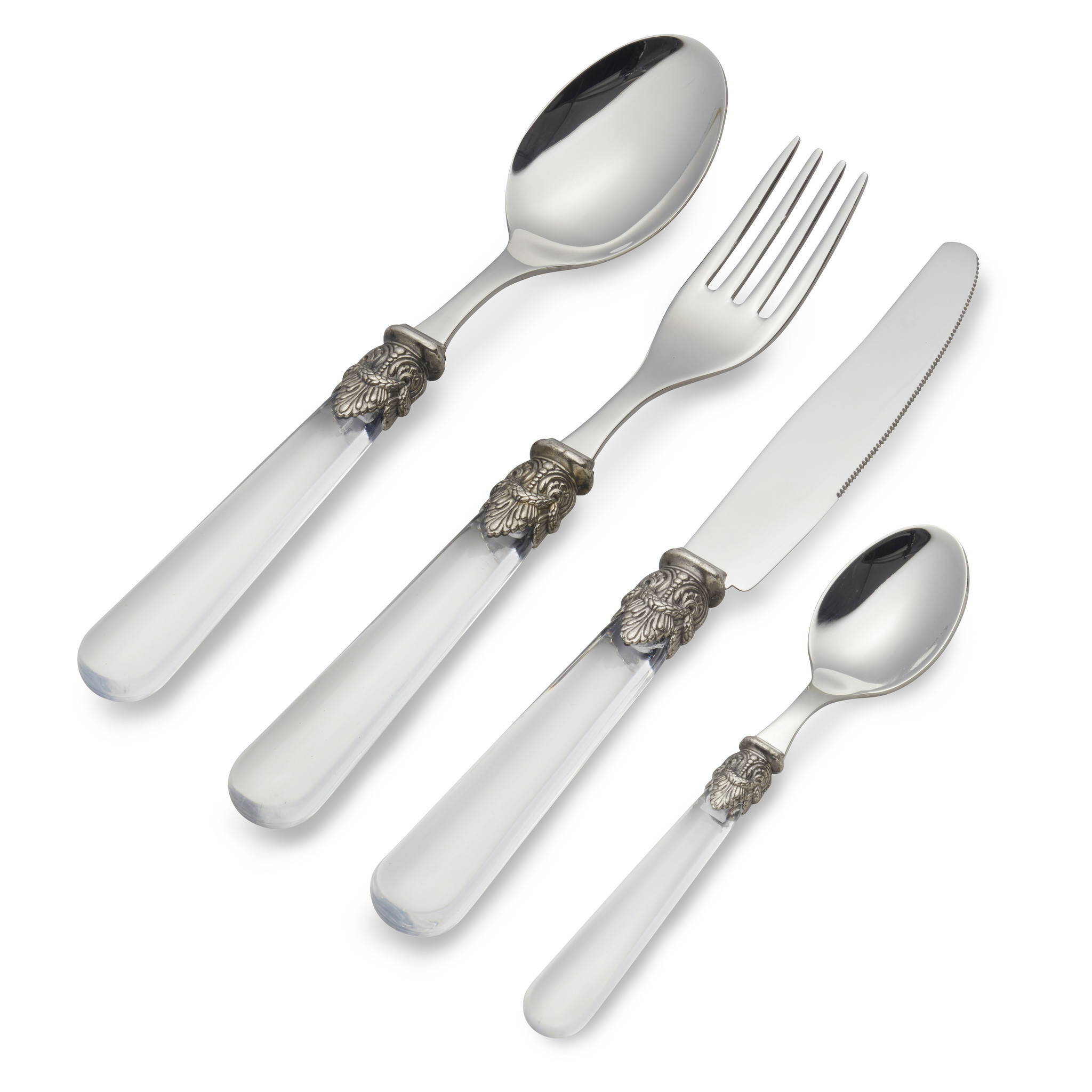 4-delig, Bestekset, voor 1 persoon, Transparant, voor het diner, EME Napoleon