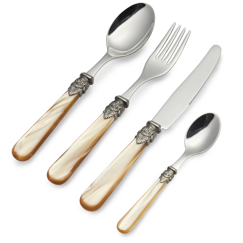 Abendessen Besteckset, Honig mit Perlmutt, 4 teilig, 1 Person