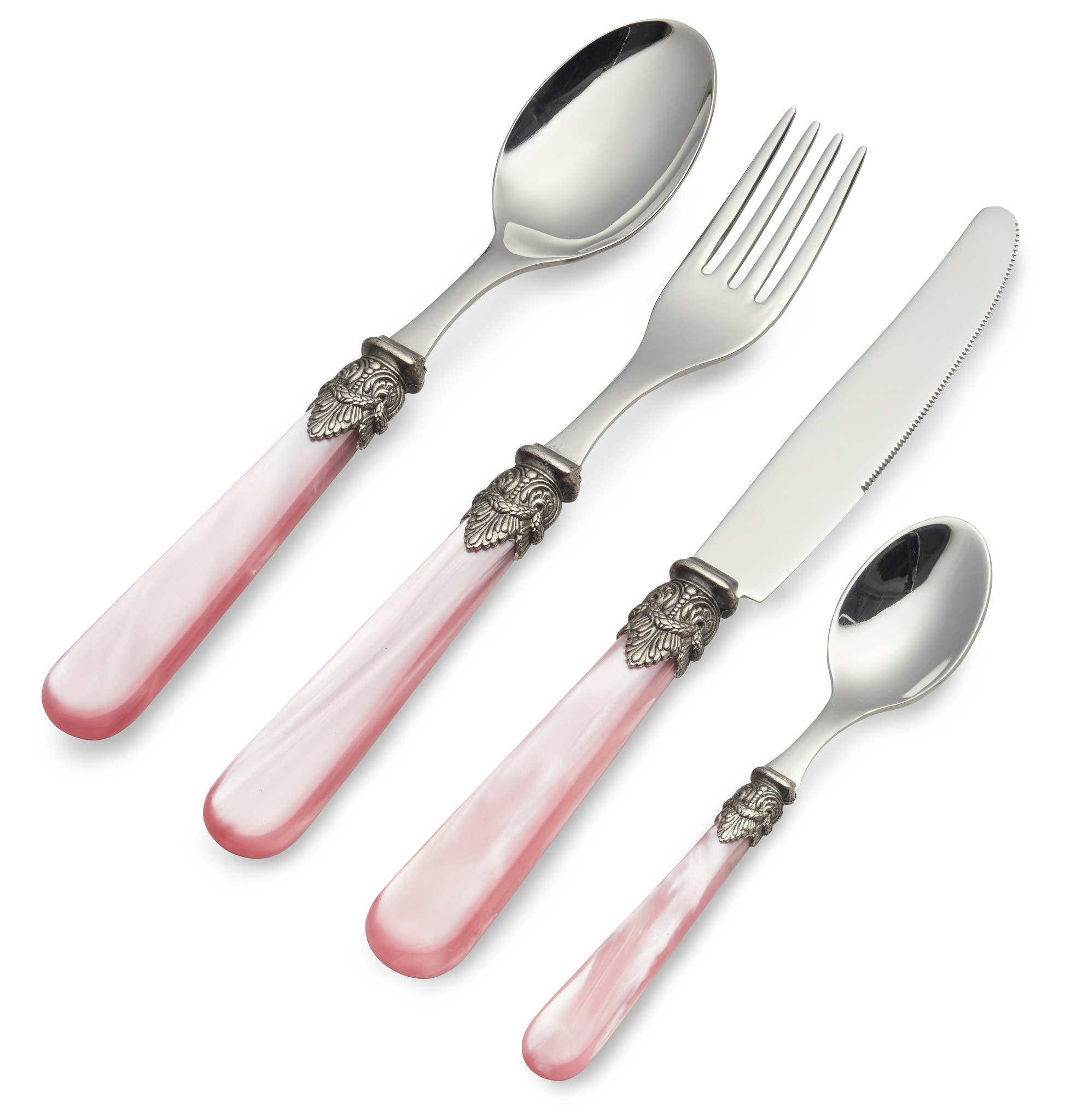 Juego de Cubiertos, Rosa (brillo de ncar), Cena