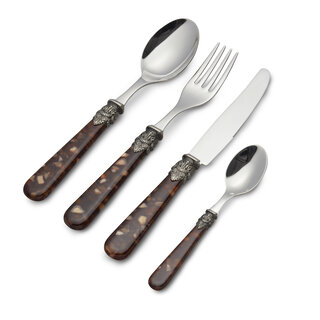 4-teilig, Besteckset, Braun (schildkröte)