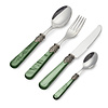 Dinner Cutlery Set, Green with Mother of Pearl, 4 pieces, 1 person