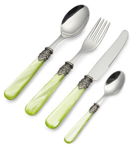 4-teiliges Tafelbesteckset, Hellgrün (Perlmutt)