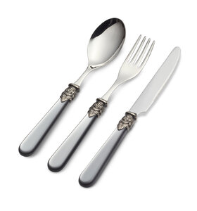 3-teiliges Frühstücksbesteckset, Grau (Perlmutt)