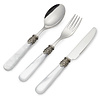 Breakfast Cutlery Set, White with Mother of Pearl, 3 pieces, 1 person