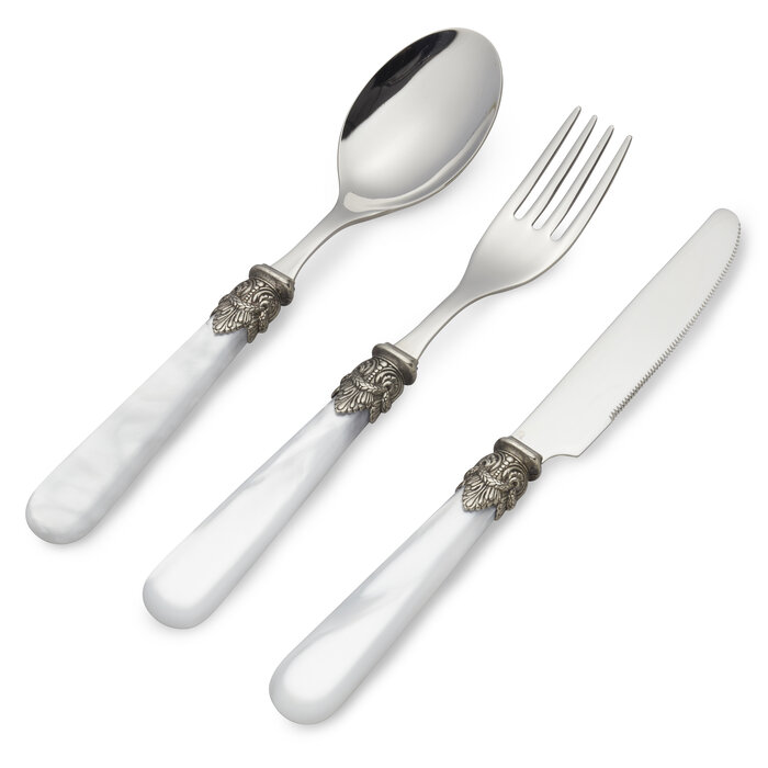 3-teilig, Besteckset, 1 Person, Weiß (perlmutt), perfekt als Frühstücksbesteck
