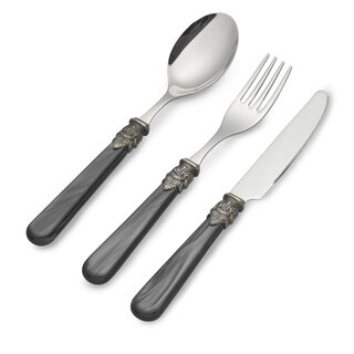 3-teilig, Besteckset, Schwarz (perlmutt)